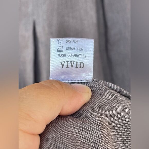 VIVID LINEN SLEEVELESS COWL NECK LONG DRESS XS - Picture 8 of 9